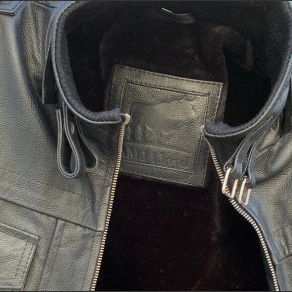 AMJ Lloyd Stylish Black Diamond Original Cowhide Leather Jacket - Picture 11 of 11